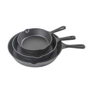 lot 61 image: New  3-Pc. Pre-Seasoned Cast Iron Cookware Set