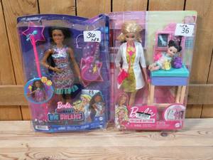 lot 36 image: Lot of TWO Barbies Pediatrician & Big City Big Dreams Singer