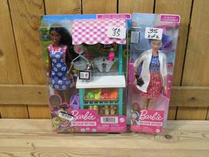 lot 35 image: Lot of TWO Barbies Farmers Market & Scientist
