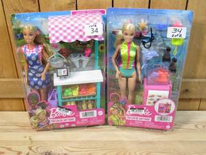 lot 34 image: Lot of TWO Barbies Farmers Market & Marine Biologist