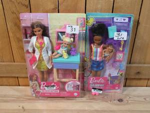 lot 31 image: TWO Barbies Barbie Pediatrician Doll & Mattel - Barbie Skipper Babysitters Inc. Doll & Accessories, African American