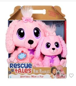 lot 21 image: Rescue Tales Adoptable Mom & Pup - Pink Poodle