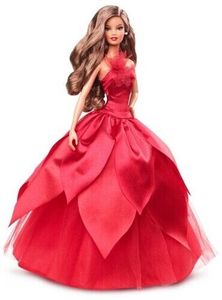 lot 46 image: Mattel - 2022 Barbie Holiday Doll, Brunette New Toy Paper Doll, Collectible