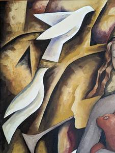 lot 1 image: Serene Acrylic Canvas Painting by Tim McConnachie