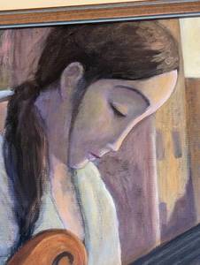 lot 3 image: Framed Fretless Canvas Painting by Glenn Quist
