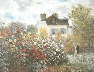 lot 55 image: Buyartforless Garden Wall Framed Print by Claude Monet