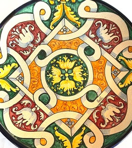 lot 62 image: Colorful Artisan Crafted Pottery Platter