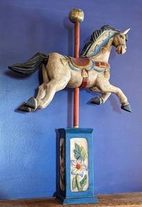 lot 12 image: Painted Wood Carousel Horse