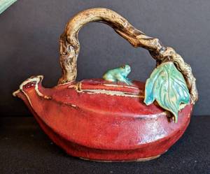 lot 13 image: Pair of Artisan Pottery Teapots