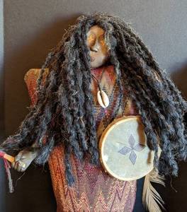 lot 14 image: Three Artisan Crafted Dolls