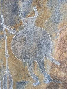lot 16 image: Etched Stone Pictogram Tile