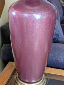 lot 30 image: Mauve Ceramic Table Lamp