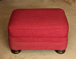 lot 43A image: Red Upholstered Ottoman