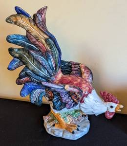 lot 111 image: Colorful Ceramic Roosters