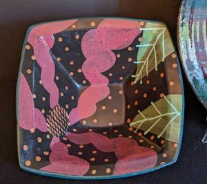 lot 128 image: Four Pieces of Colorful Studio Pottery