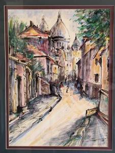 lot 129 image: Scenic City Painting by M. Mario