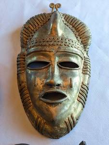 lot 136 image: Unique Ceramic and Brass Masks