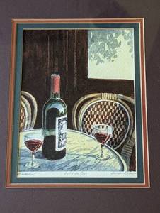 lot 147 image: Small Framed Paris Cafe Print