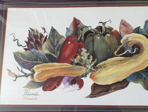 lot 251 image: Framed Veggie Print by B. Sumerall