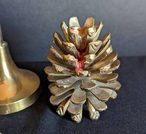 lot 254A image: Brass Holiday Candleholders