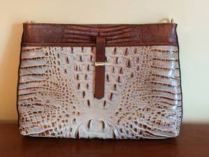 lot 157A image: Brahmin Alligator Print Leather Purse