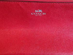 lot 157B image: Red Coach Cosmetic Bag