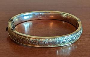 lot 245D image: Vintage Gold Filled 10k Monogrammed Cuff Bracelet