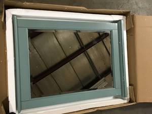 24 in. W x 32 in. H Framed Rectangular Bathroom Vanity Mirror in seaglass by Home Decorators Collection  Customer Returns See Pictures