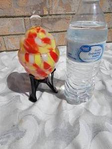 lot 11 image: Vintage Lidded Czech Art Glass Footed Compote