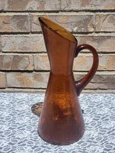 lot 126 image: MCM Pilgrim Glass Amber Pitcher