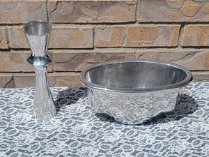 lot 144 image: Nambe Silver Bowl and Candlestick