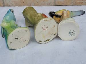 lot 69 image: Vintage Czech Ceramic Trio of Bird Figurines