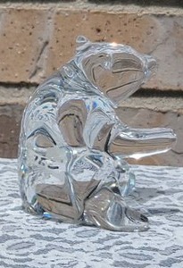 lot 98 image: Loet Baccarat France Panda Bear Figurine Paperweight  Crystal