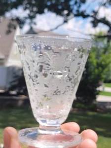 lot 103 image: Bohemian Clear Etched Juice Glasses  6
