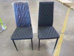lot 408 image: Set of 2 - Black Office Guest Chairs with no Arm Rests