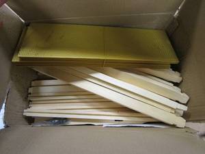 lot 434 image: MayBee Hives-Deep or Brood Size Beehive Frames and Foundations,10 Pack Honey Bee Frames with 100% Beeswax Coated Food Grade Foundation Sheets (ONLY HAS 8 SHEETS)