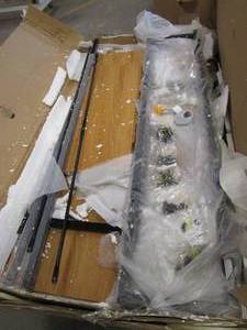 lot 436 image: Shabath Computer Desk with Side Storage in Black & Natural (OPEN BOX)