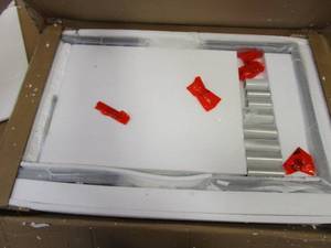 lot 457 image: Depointer Life Glass Coffee Table, Rectangle Modern with Black Metal Legs (OPEN BOX)