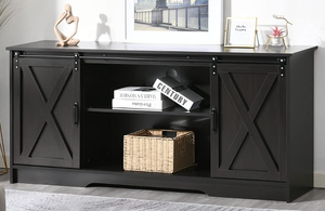 lot 459 image: Farmhouse TV Stand in Espresso (OPEN BOX)
