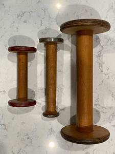 lot 63 image: Lot of 3 Vintage Wooden Spools.