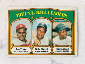 lot 157 image: 1972 Topps 87 - 1971 N.l. Rbi Leaders - J. Torre - W. Stargell - H. Aaron. 1972 Topps 1971 NL Home Run Leaders Willie Stargell Hank Aaron Lee May 89 Poor Condition. 1969 National League Home Run Leaders Card
