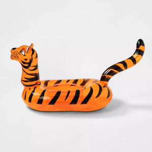 lot 94 image: Sun Squad Tiger Pool Float Bright Orange 6FTx 10 1116 IN LONG