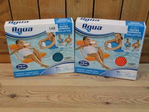 lot 148 image: Lot of TWO Aqua Leisure 4-in-1 Water Hammock (Orange & Blue)