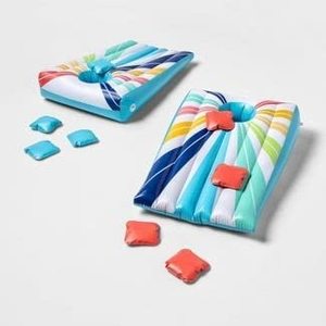 lot 163 image: Sun Squad - Inflatable Cornhole Pool Game - Pool Bag Toss - Bean Bag - Adult Pool Toy - Water Games