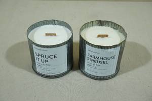lot 21 image: 2 Anchor Northwest Woodwick Candles -Farmhouse Streusel & Spruce It Up