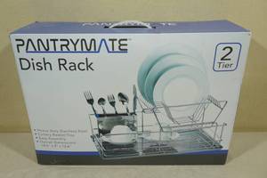 lot 37 image: Pantrymate 2 Tier Stainless Steel Dish Rack
