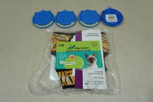 lot 93 image: Cat Harness Size Small with Kitty-Cap Can Covers
