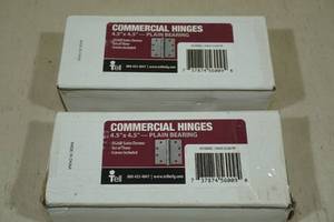 lot 131 image: 5 Commercial Hinges -4.5x4.5 Plain Bearing