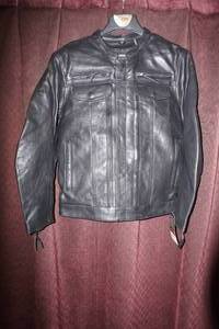 lot 140 image: First Manufacturing Co Raider Leather Jacket  -Size Medium