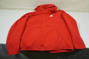 lot 158 image: Red Nike XL Zip-Up Hoodie